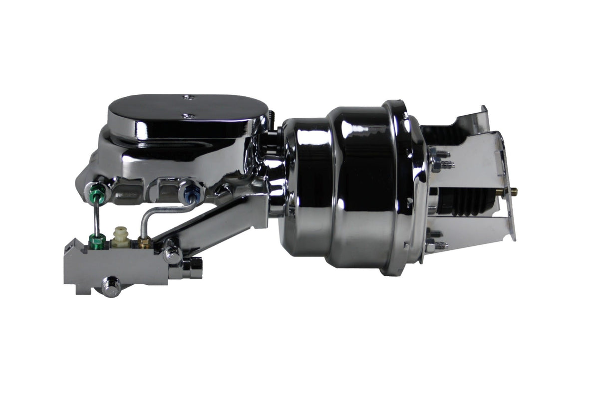 LEED Brakes 4T6B4 7 in Dual Power Booster ,1-1/8in Bore, side valve disc/disc (Chrome)
