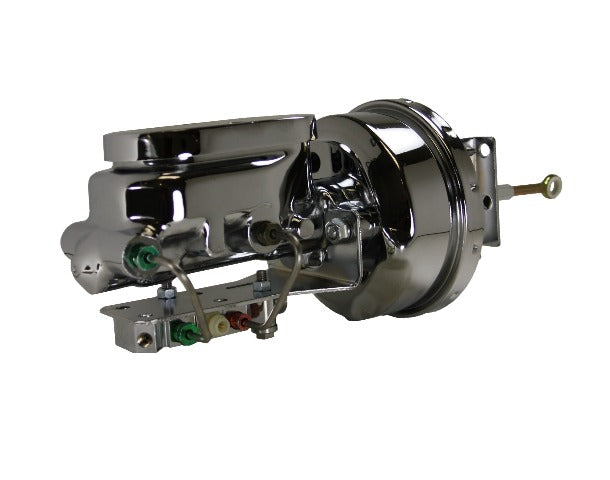 LEED Brakes 6JF92 7 in Power Brake Booster , 1 in Bore, bottom valve disc/drum (chrome)