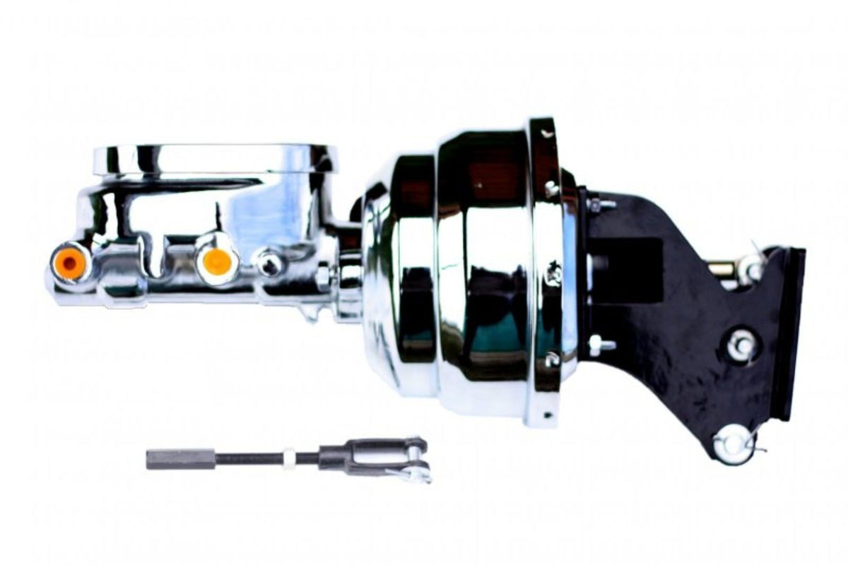 LEED Brakes 796 8 in Dual Power Booster , 1-1/8in Bore Flat Top Master(Chrome)