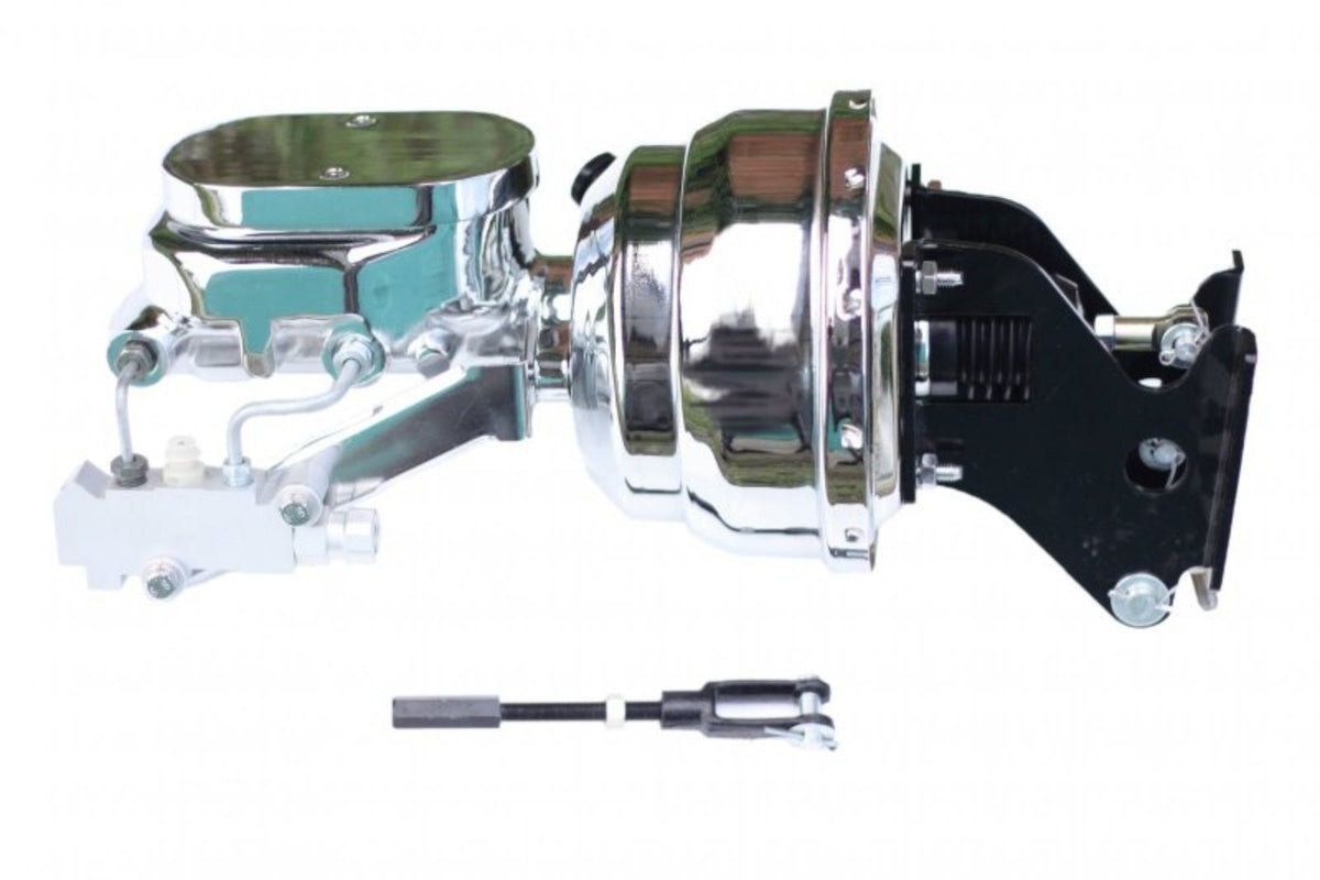 LEED Brakes 796B2 8 in Dual Power Booster , 1-1/8in Bore side valve, disc/drum (Chrome)