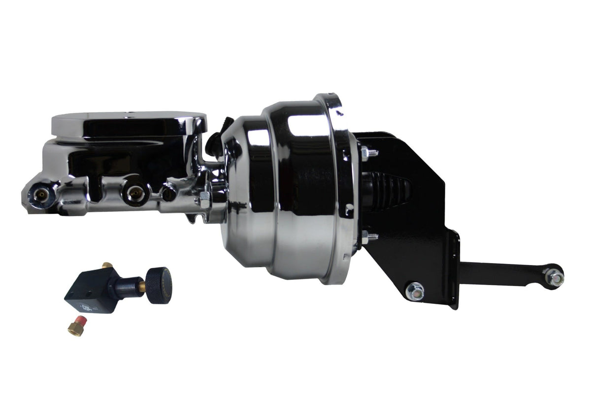 LEED Brakes A9605 8 in Dual Power Booster , 1-1/8in Bore Master w/ adj Prop Valve (Chrome)