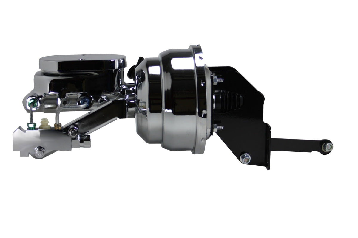 LEED Brakes 8 inch Dual Power Booster 1 inch Bore Master with disc/disc valve Chrome A9FB4