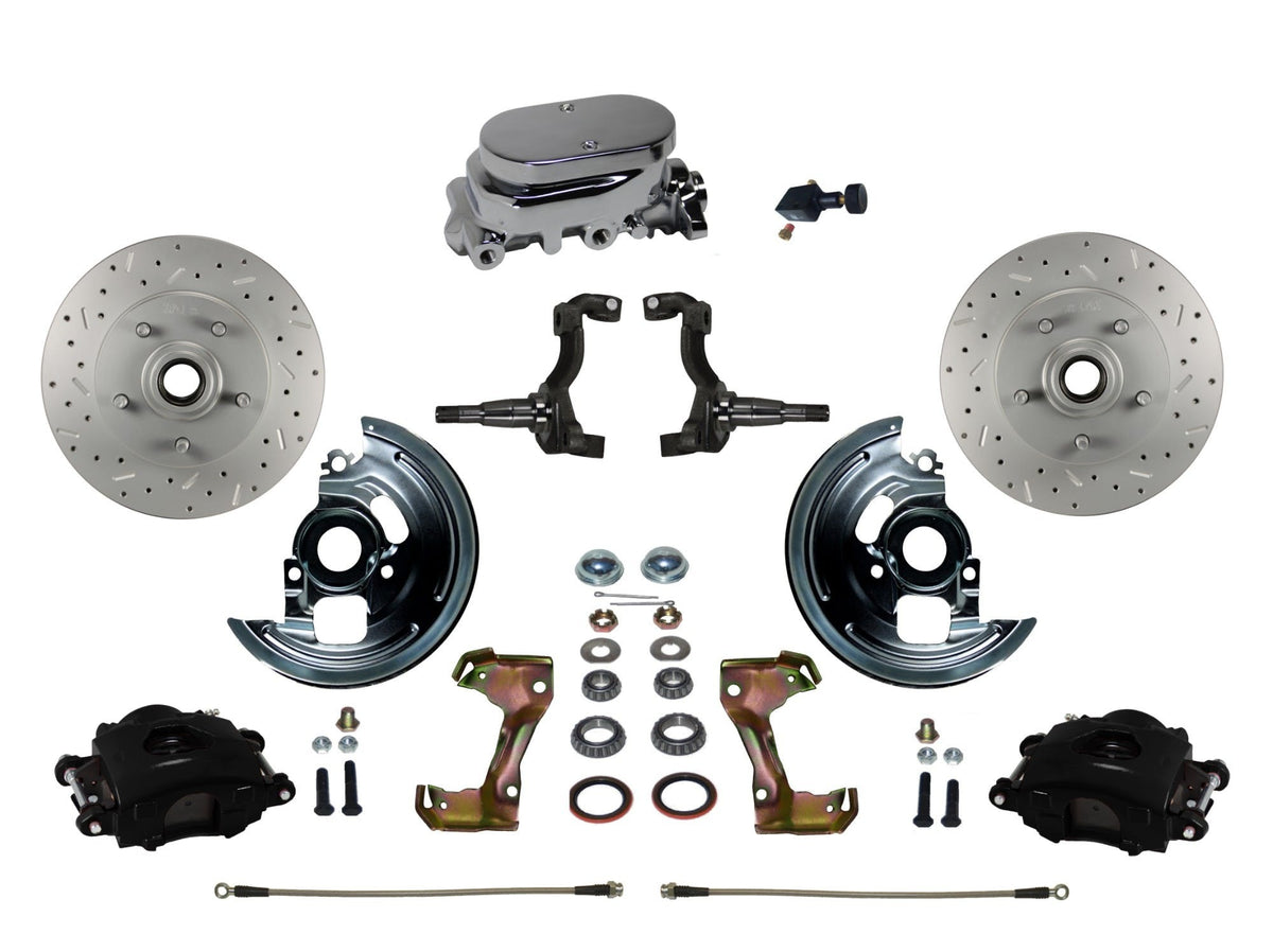 LEED Brakes BFC1002-F05X Front Disc Brake Kit - Manual - Chrome - Black - MaxGrip