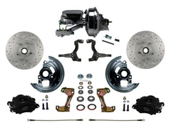 LEED Brakes BFC1002-F6B4X Front Disc Brake Kit - Power 9 inch Chrome - Black - MaxGrip - Disc Disc