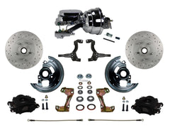 LEED Brakes BFC1002-N6B2X Front Disc Brake Kit - Power 8 inch Chrome - Black - MaxGrip - Disc Drum