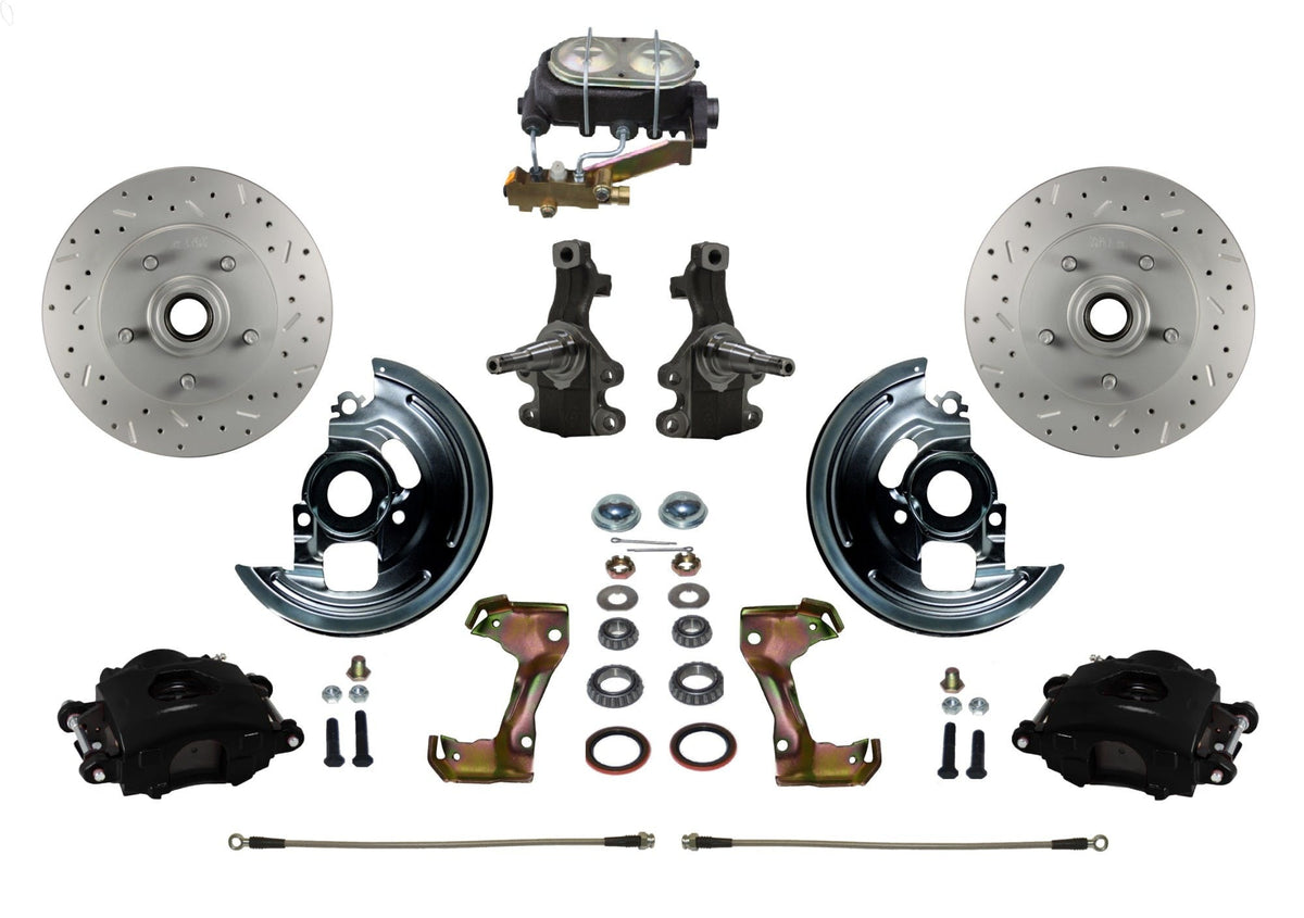 LEED Brakes BFC1003-3A3X Front Disc Brake Kit - Manual Brakes - Black - MaxGrip - Disc/Drisc