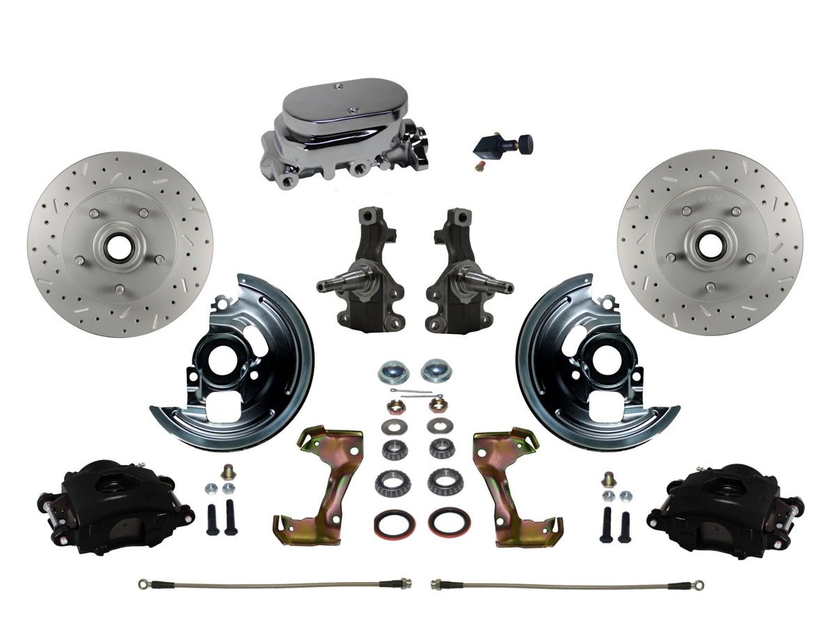 LEED Brakes BFC1003-F05X Front Disc Brake Kit - Manual - Chrome - Black - MaxGrip