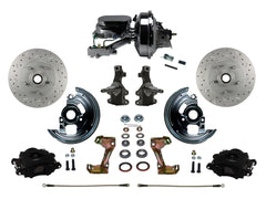 LEED Brakes BFC1003-F6B4X Front Disc Brake Kit - Power 9 inch Chrome - Black - MaxGrip - Disc Drum