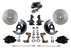 LEED Brakes BFC1003-FA3X Front Disc Brake Kit - Manual - Chrome - Black - MaxGrip Disc Disc