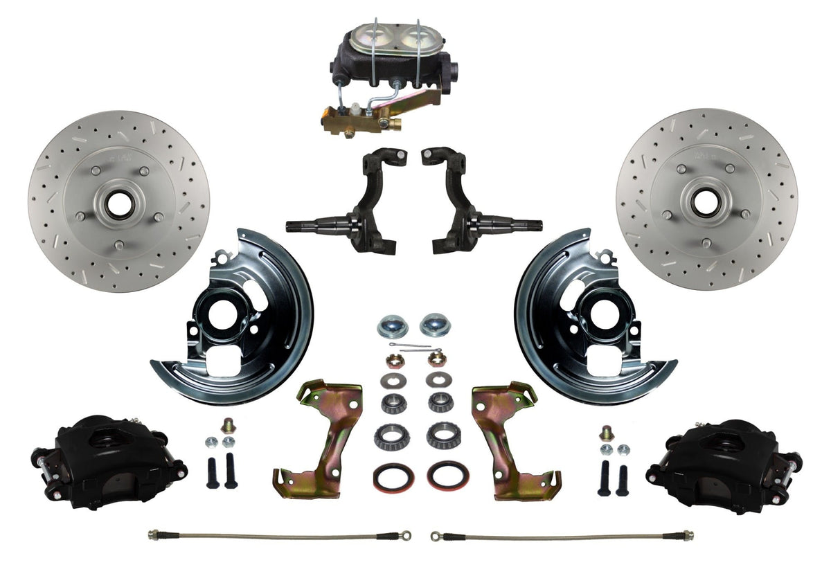 LEED Brakes BFC1006-3A3X Front Disc Brake Kit - Manual Brakes - Black - MaxGrip - Disc/Drisc