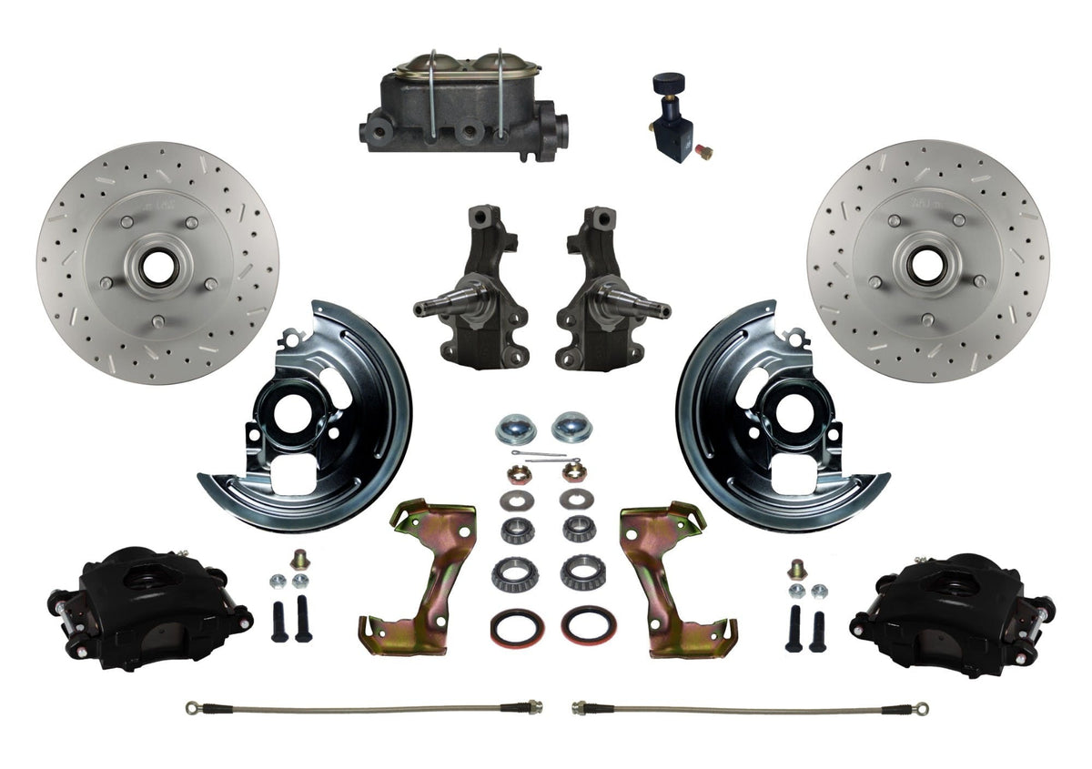 LEED Brakes BFC1007-305X Front Disc Brake Kit - Manual Brakes - Black - MaxGrip