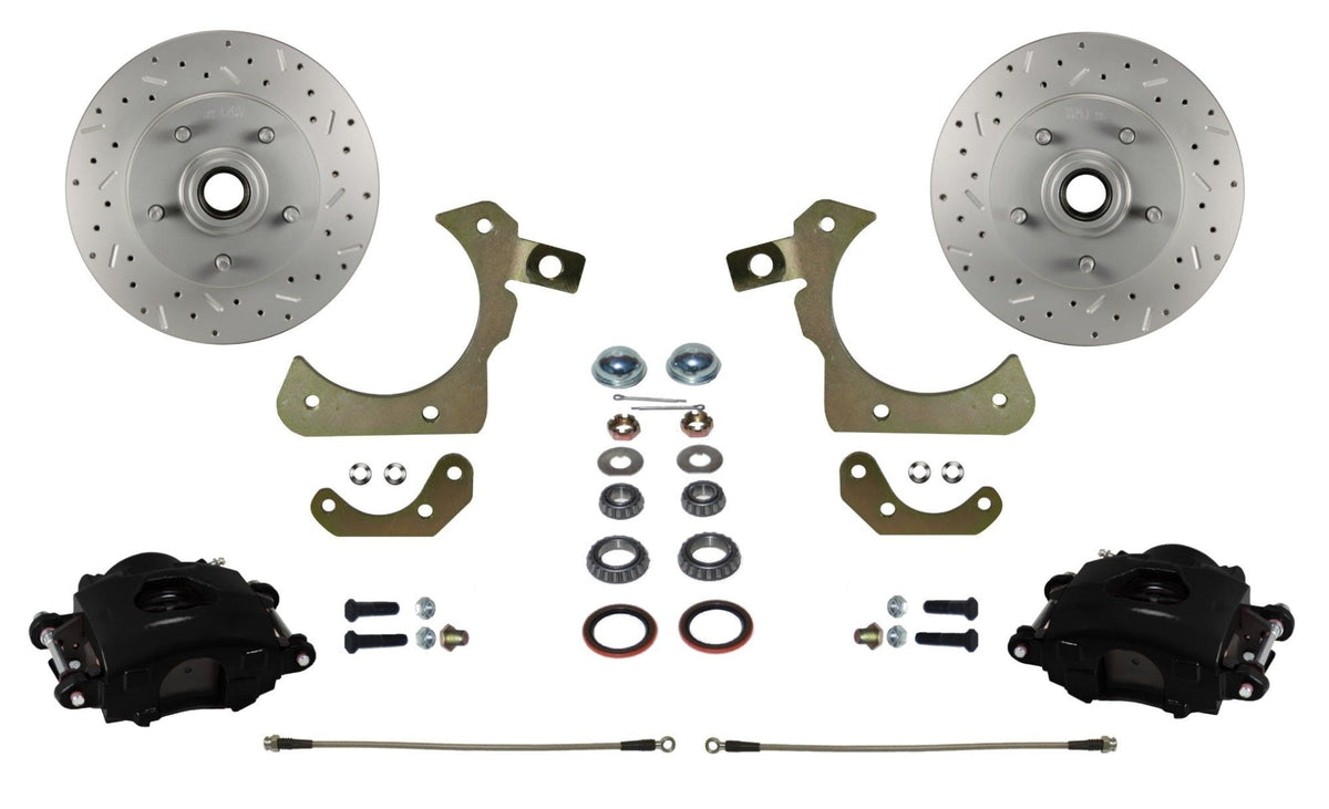 LEED Brakes BFC1011SMX Front Disc Brake Conversion, Spindle Mount Kit - MaxGrip XDS - Black
