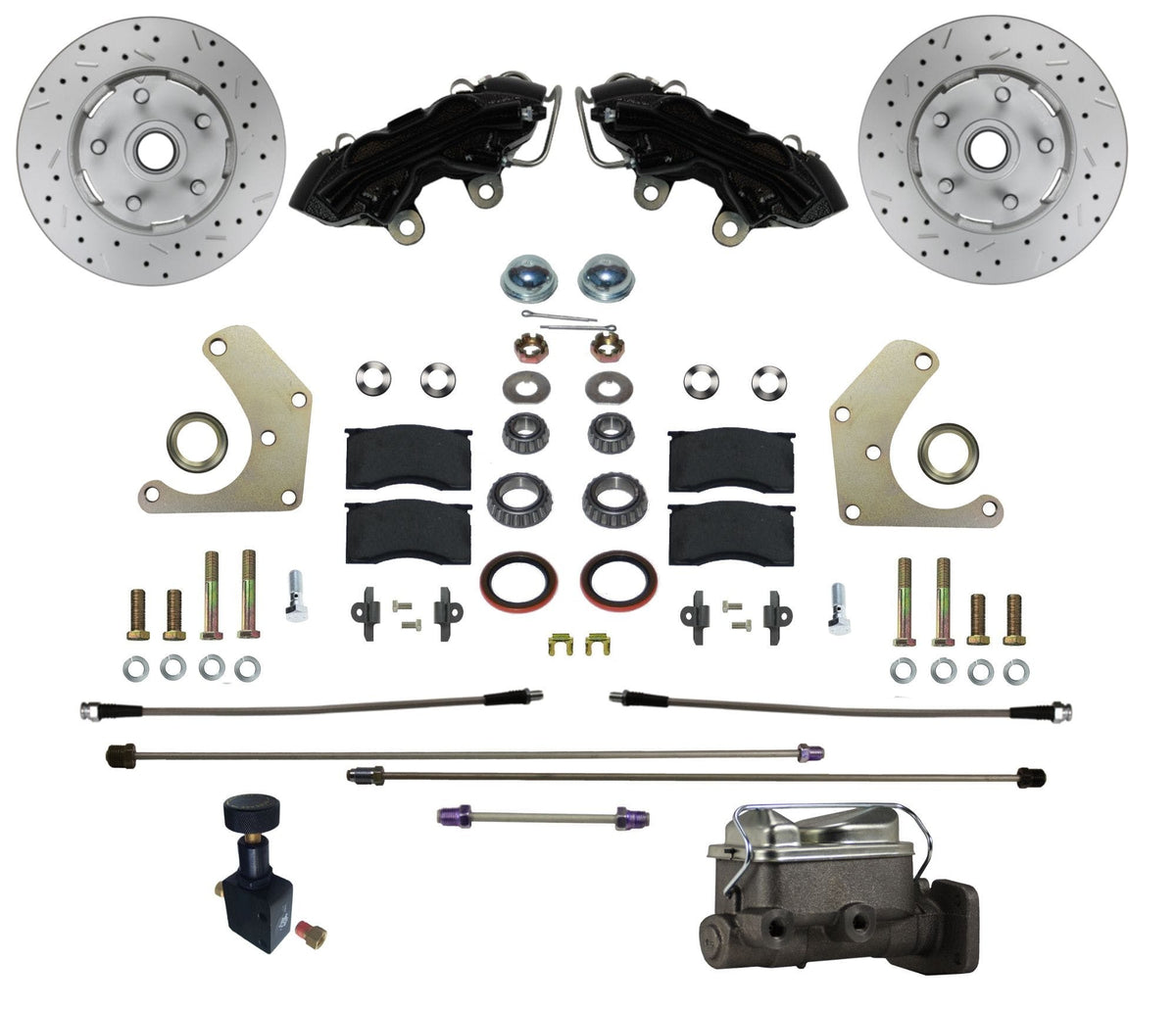 LEED Brakes BFC2001-C05X Mopar A  Body MaxGrip XDS Manual Conversion Kit - Black Powder Coat