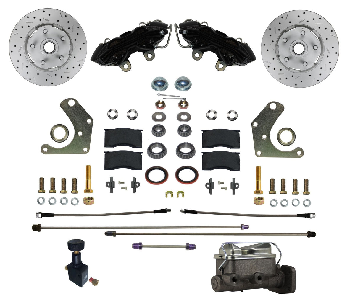 LEED Brakes BFC2003-C05X Mopar C  Body MaxGrip XDS Manual Conversion Kit - Black Powder Coat