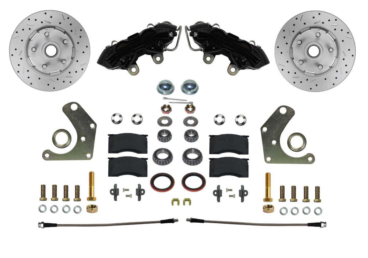 LEED Brakes BFC2003SMX Mopar C Body MaxGrip XDS Conversion Kit - Spindle Mount - Black Powder Coat