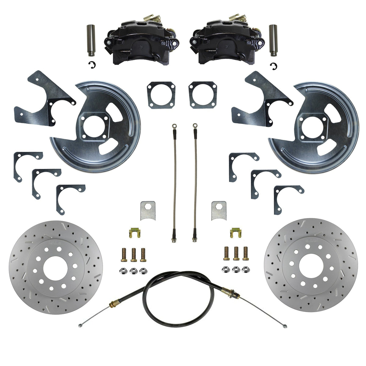 LEED Brakes BRC1002X Rear Disc Brake Kit - GM 10 and 12 Bolt - Black - MaxGrip