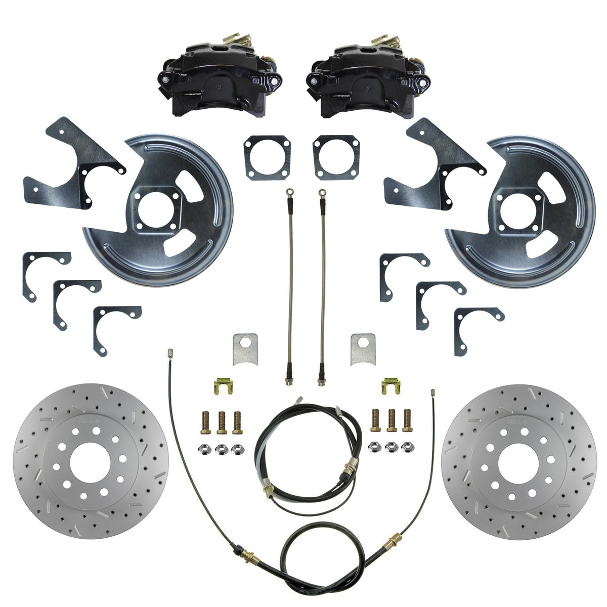 LEED Brakes BRC1003X Rear Disc Brake Kit - GM 10 and 12 Bolt - Black - MaxGrip