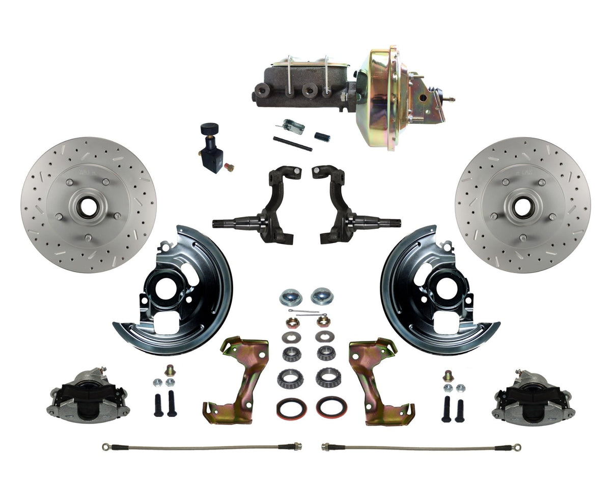 LEED Brakes FC1002-E105X Power Front Disc Kit - 9 in - Adj Valve - MaxGrip XDS - Zinc