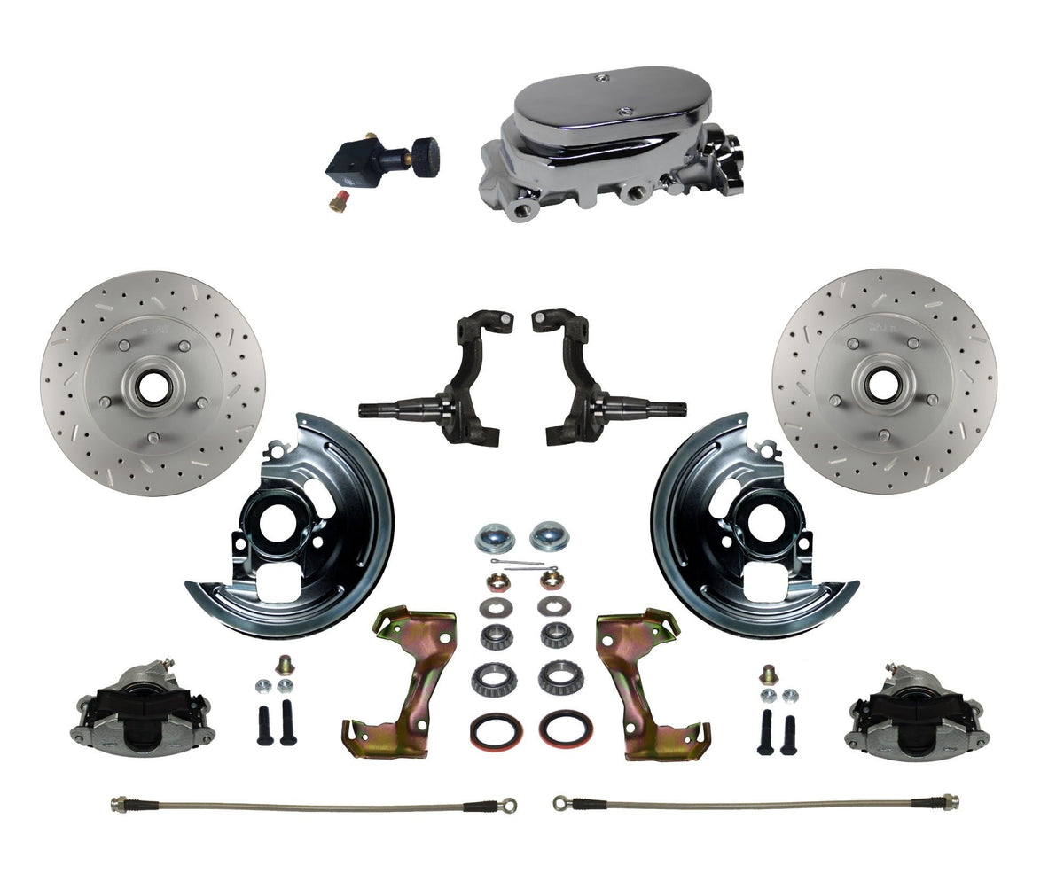 LEED Brakes FC1002-F05X Manual Front Disc Conversion Kit - Adj Valve - MaxGrip - Chrome