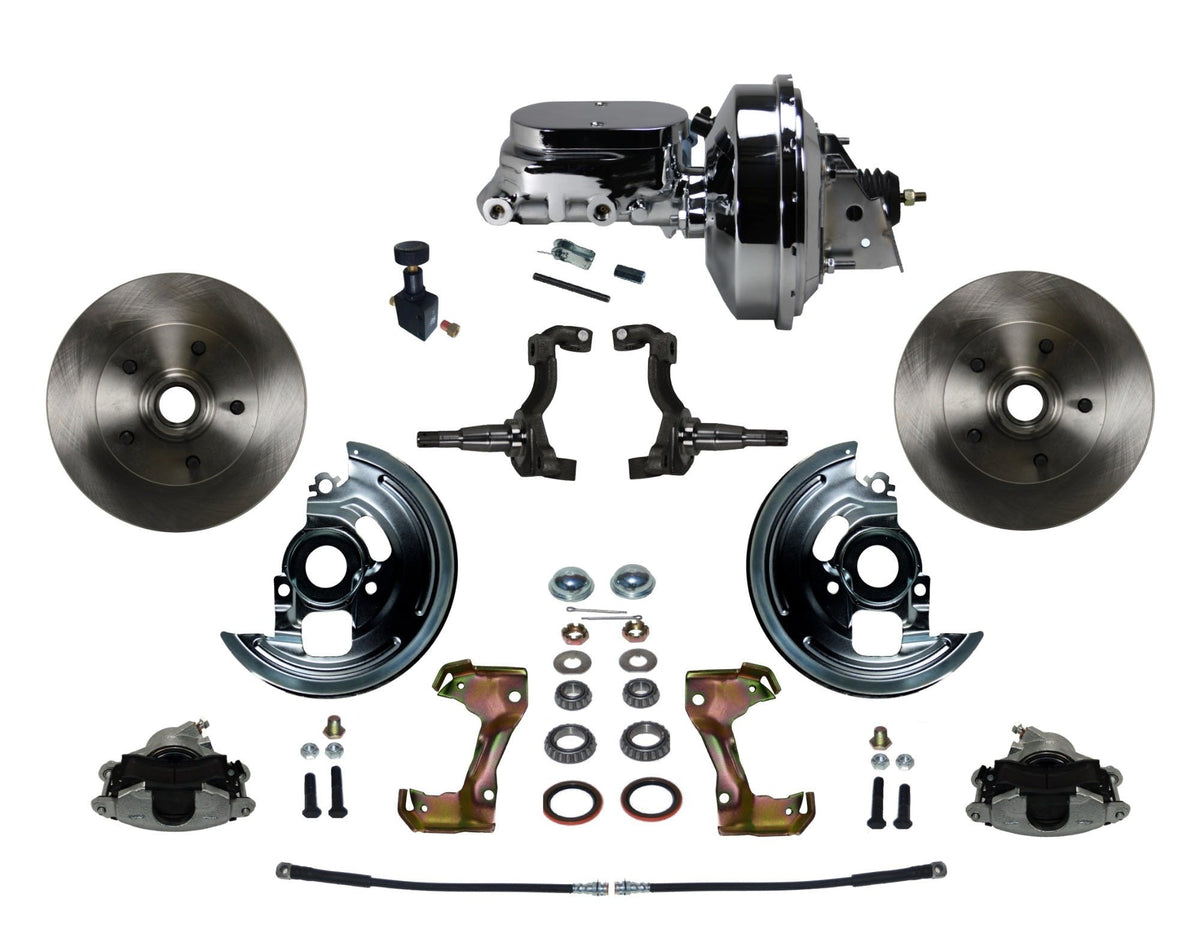 LEED Brakes FC1002-F605 Power Front Disc Kit - 9 in - Adj Valve - Chrome