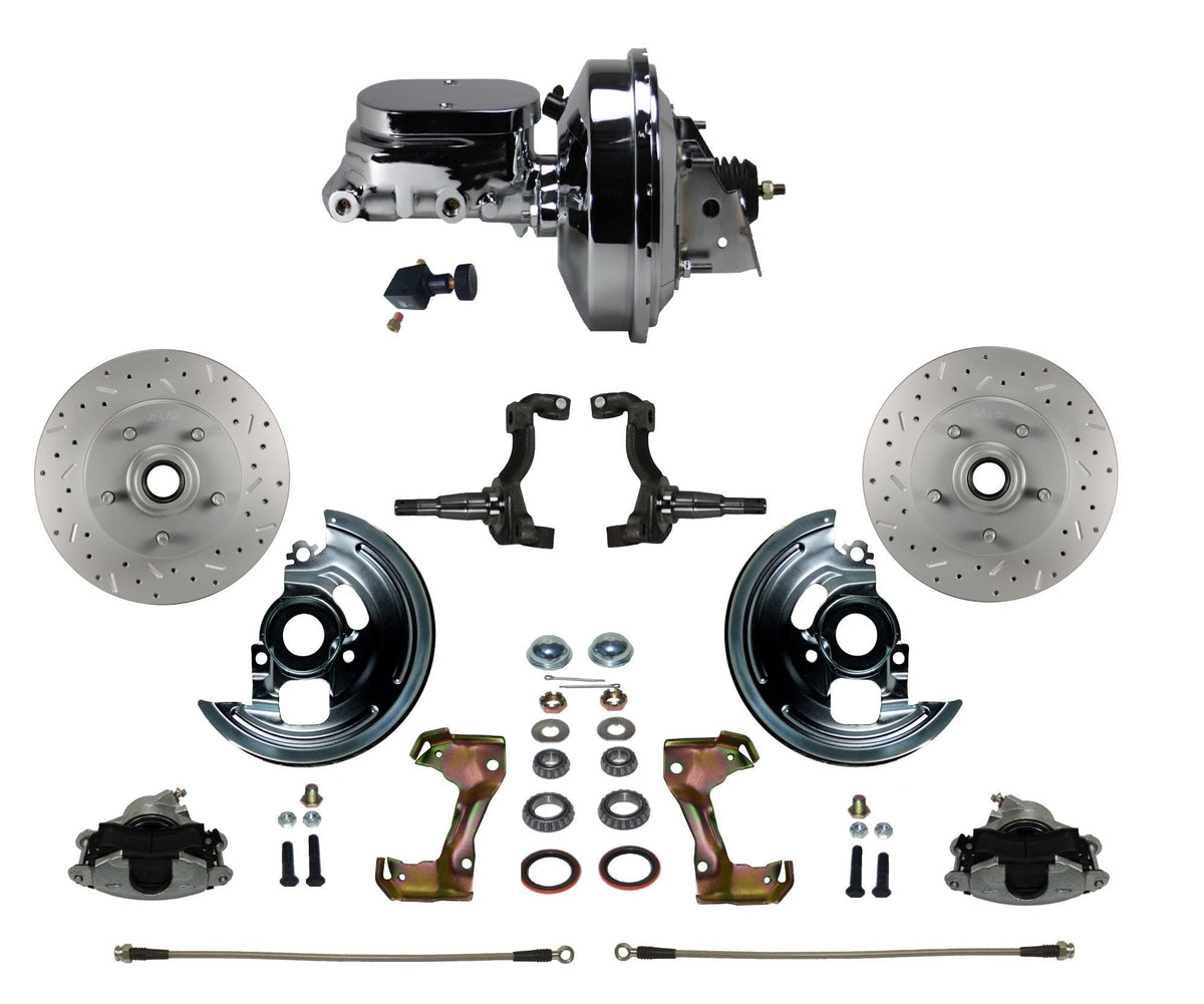 LEED Brakes FC1002-F605X Power Front Disc Kit - 9 in - Adj Valve - MaxGrip XDS - Chrome