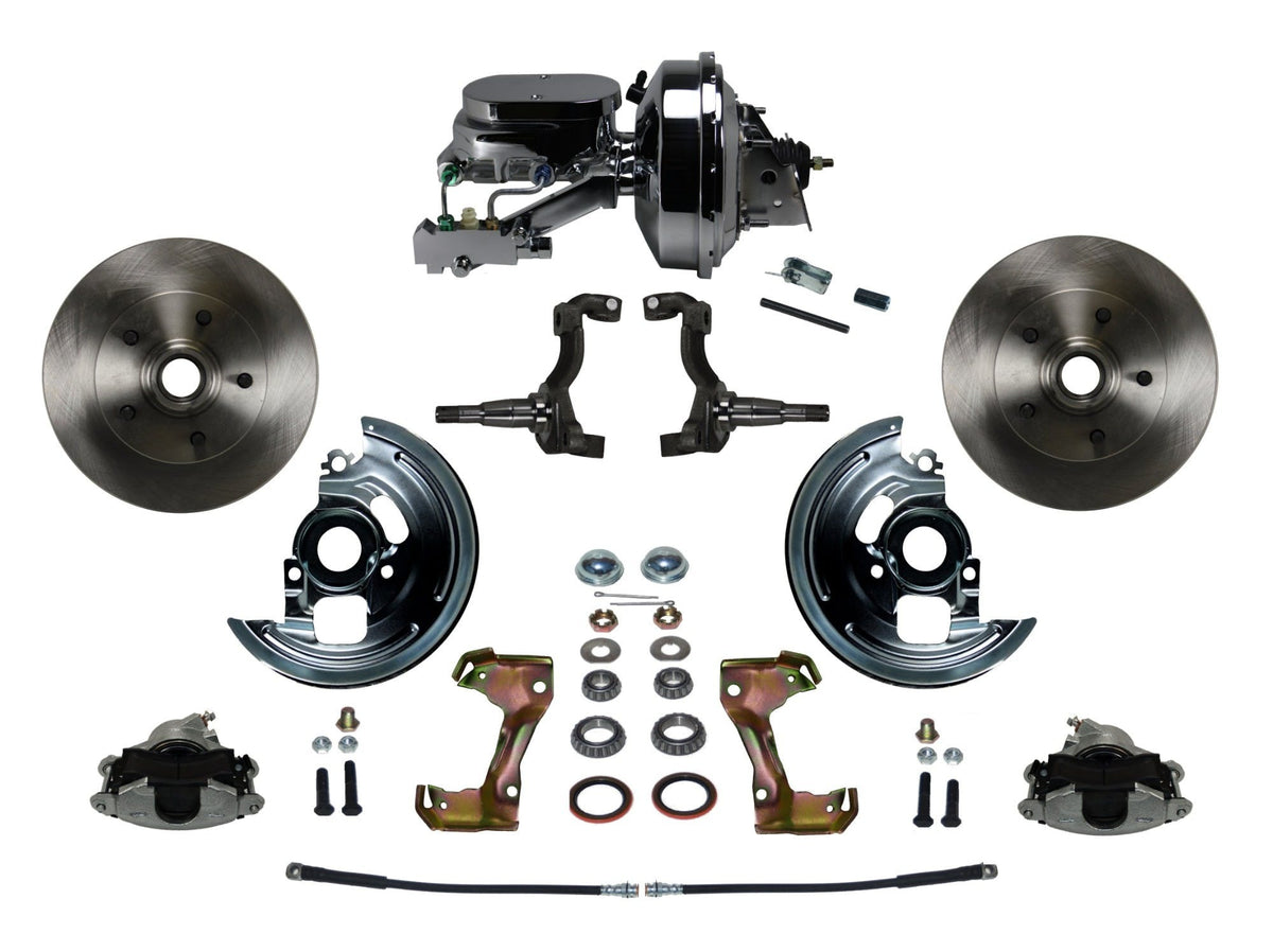 LEED Brakes FC1002-F6B4 Power Front Disc Kit - 9 in - Disc Disc - Chrome