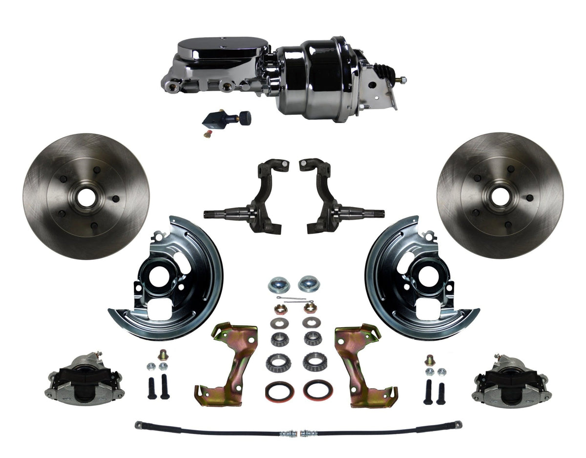 LEED Brakes FC1002-L605 Power Front Disc Kit - 7 in - Adj Valve - Chrome