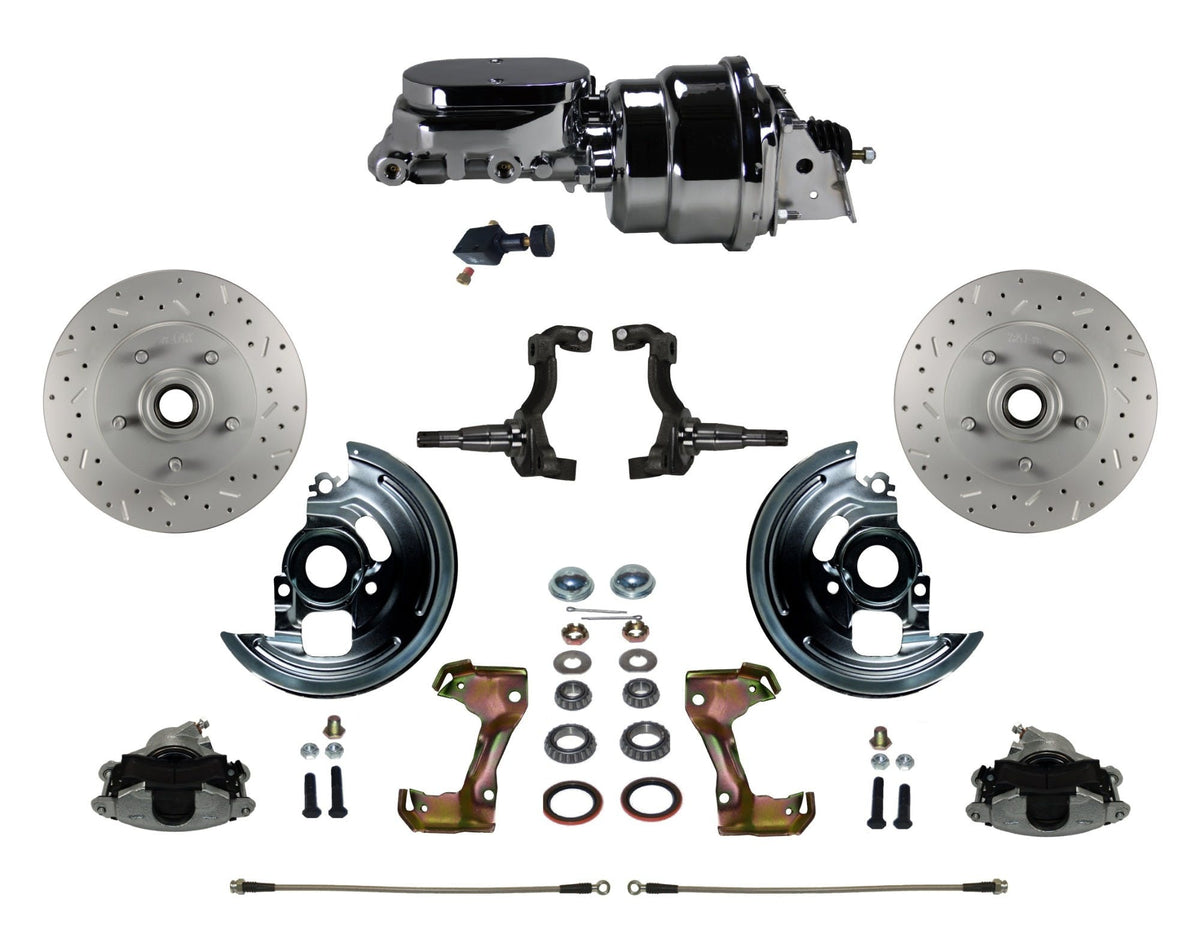 LEED Brakes FC1002-L605X Power Front Disc Kit - 7 in - Adj Valve - MaxGrip XDS - Chrome