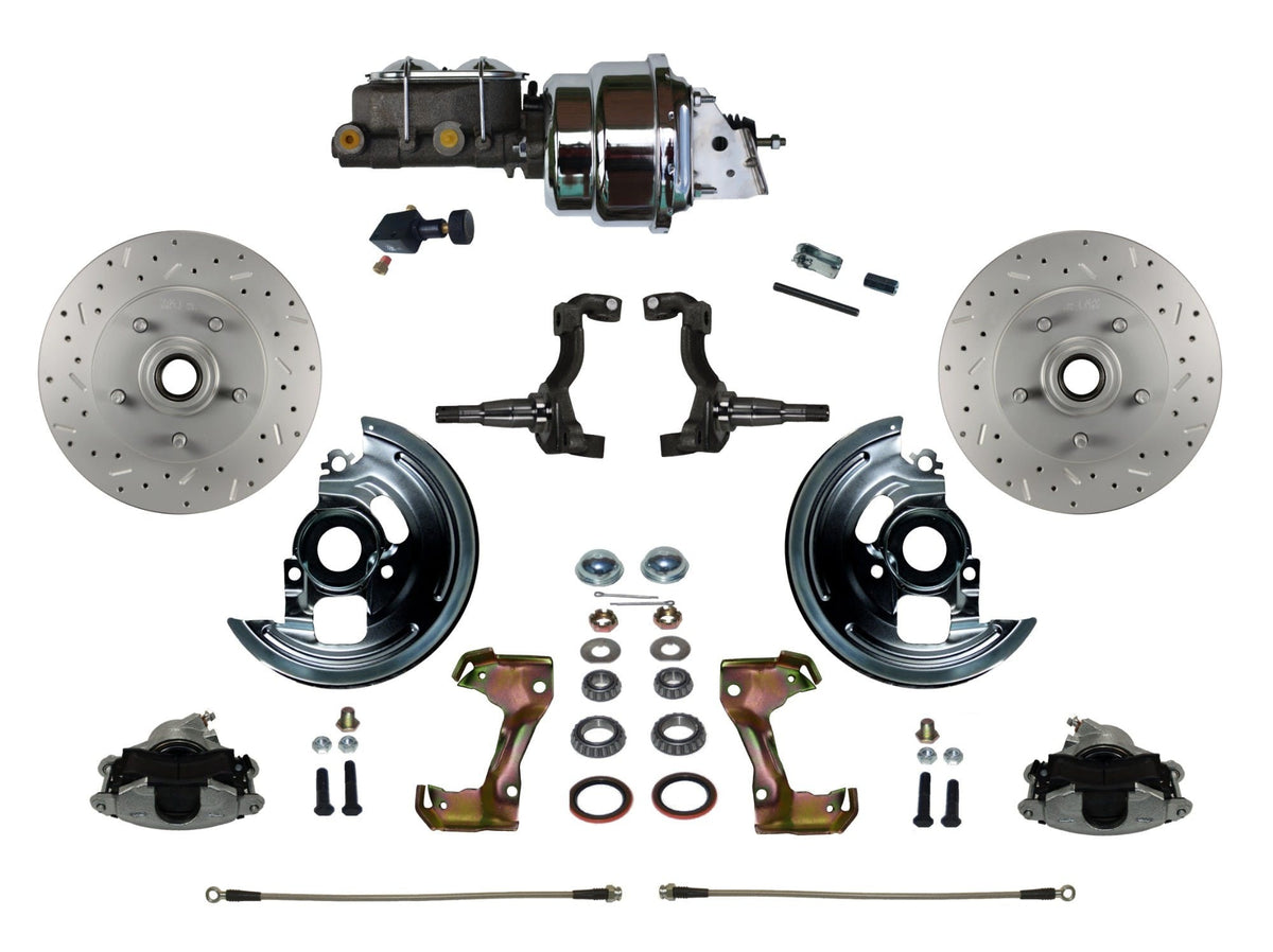 LEED Brakes FC1002-LB05X Power Front Disc Kit - 7 in - Adj Valve - MaxGrip XDS - Chrome