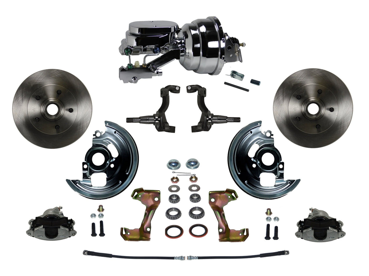LEED Brakes FC1002-N6B4 Power Front Disc Kit - 8 in - Disc Disc - Chrome