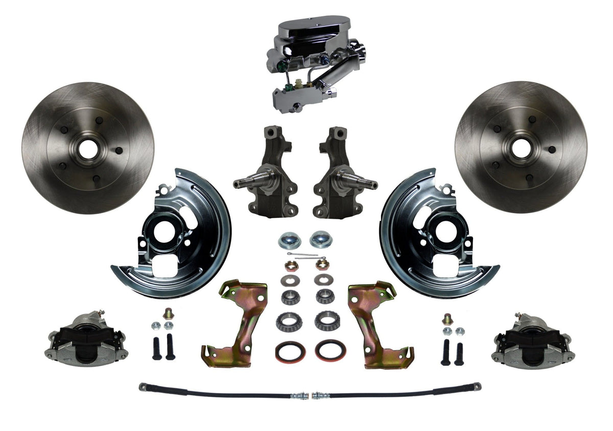 LEED Brakes FC1003-FA3 Manual Front Disc Conversion Kit - Disc Disc - Chrome