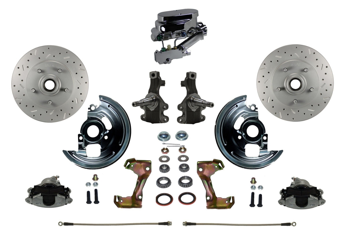 LEED Brakes FC1003-FA3X Manual Front Disc Conversion Kit - Disc Disc - MaxGrip - Chrome
