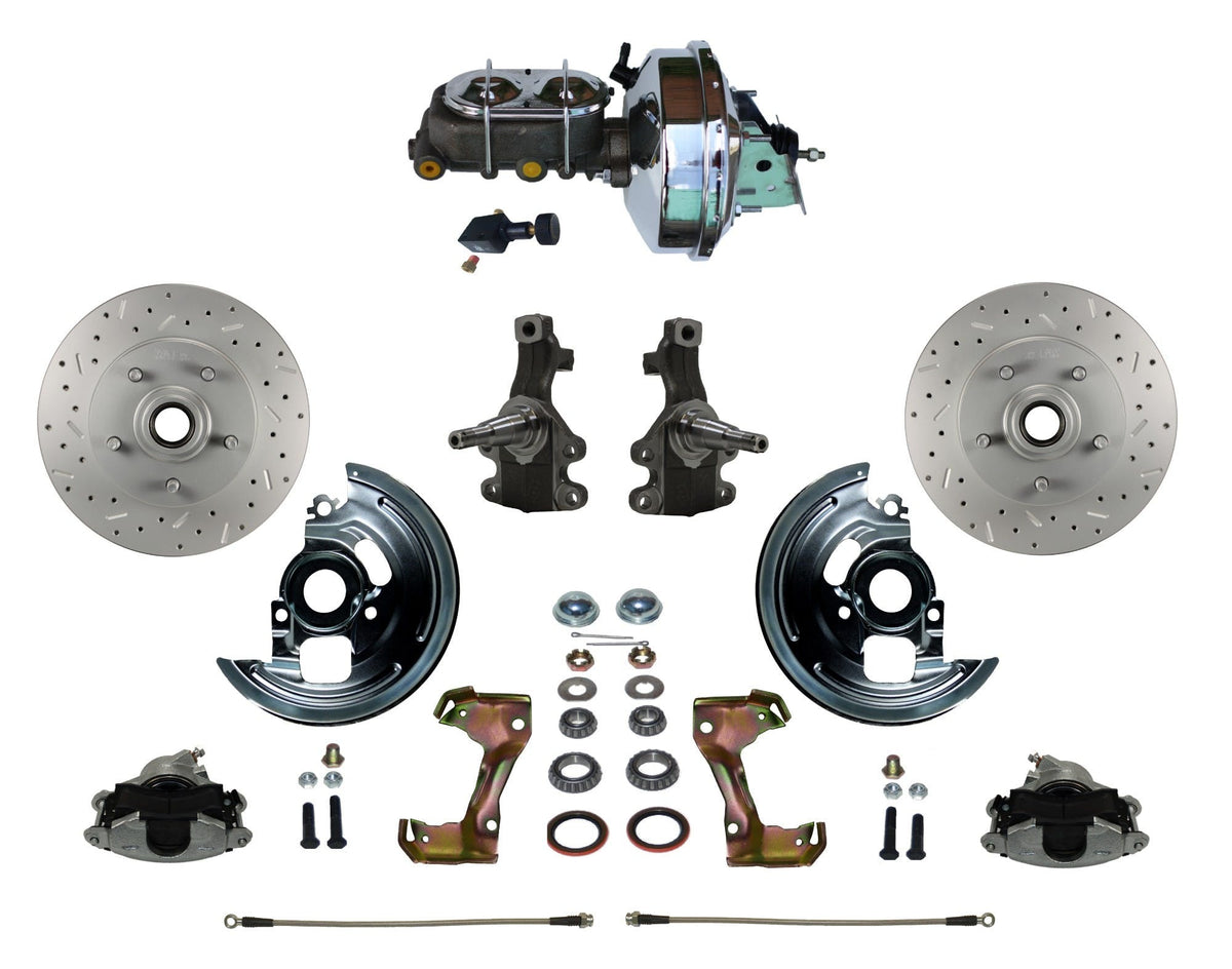 LEED Brakes FC1003-FB05X Power Front Disc Conversion Kit - Adj Valve - MaxGrip - Chrome