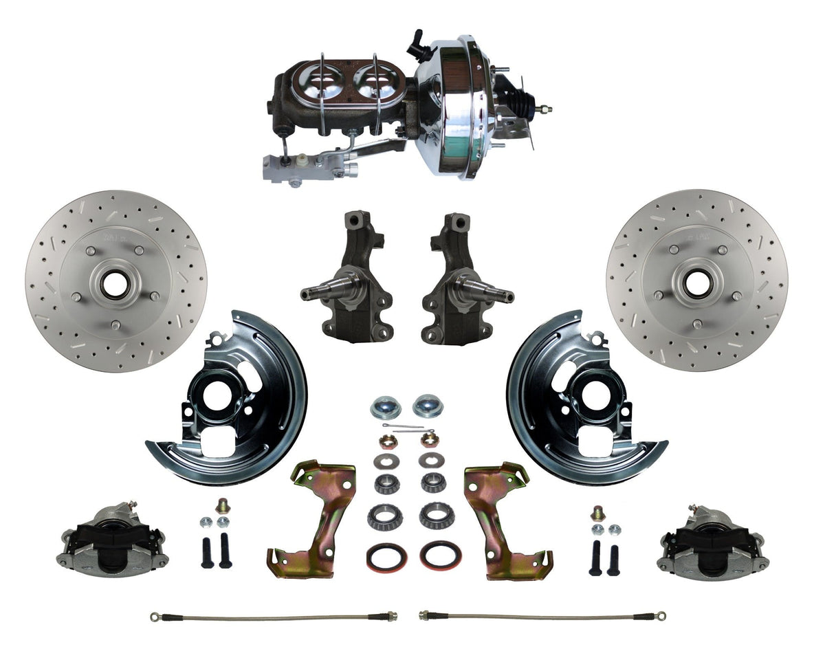 LEED Brakes FC1003-FBB2X Power Front Disc Conversion Kit - Disc/Drum  - MaxGrip - Chrome