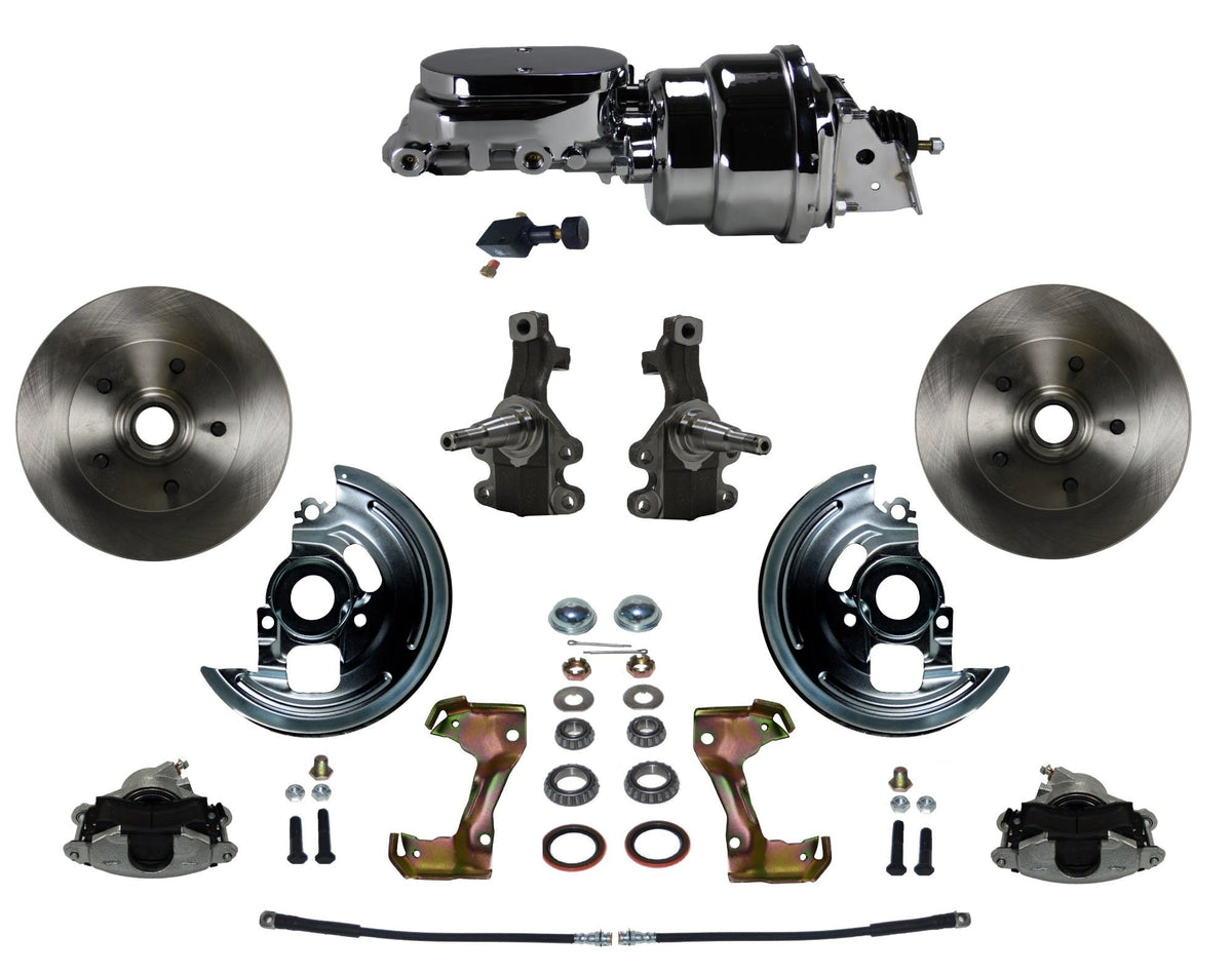 LEED Brakes FC1003-L605 Power Front Disc Kit - 7 in - Adj Valve - Chrome