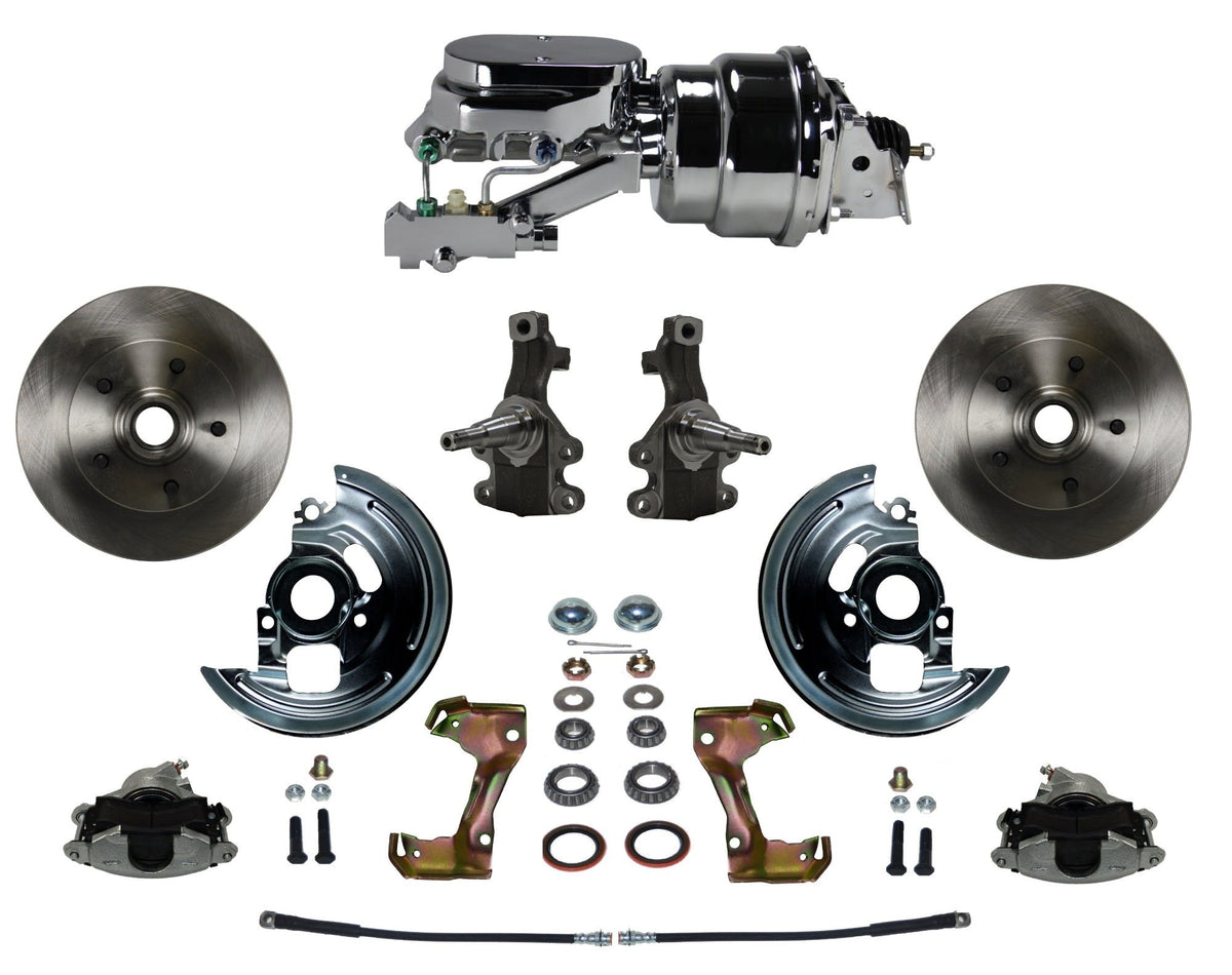 LEED Brakes FC1003-L6B4 Power Front Disc Kit - 7 in - Disc Disc - Chrome
