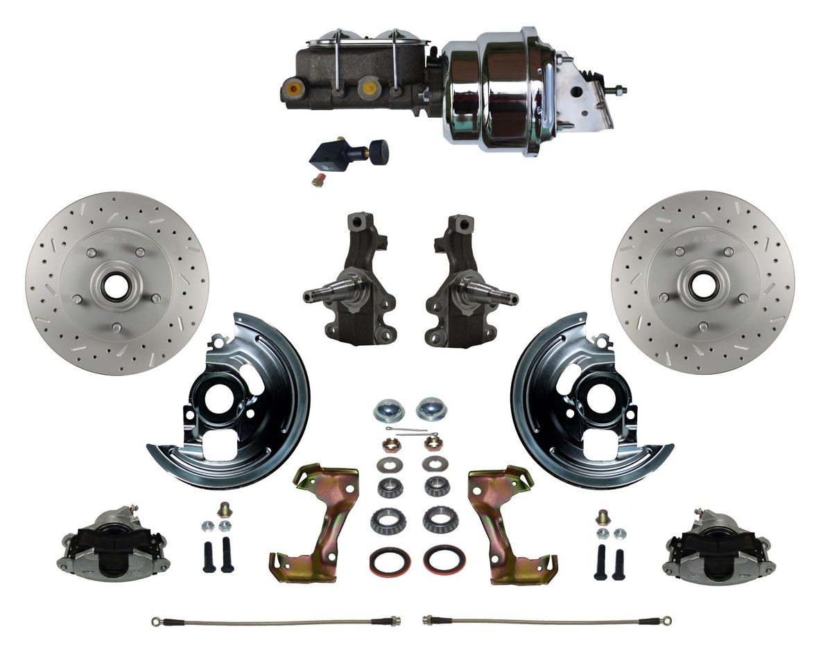 LEED Brakes FC1003-LB05X Power Front Disc Kit - 7 in - Adj Valve - MaxGrip XDS - Chrome