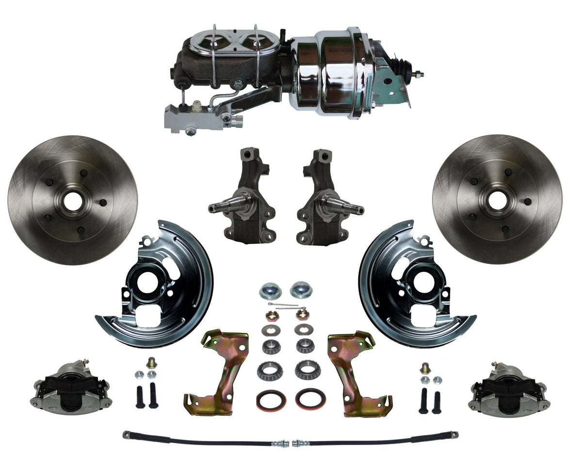 LEED Brakes FC1003-LBB2 Power Front Disc Kit - 7 in - Disc Drum - Chrome
