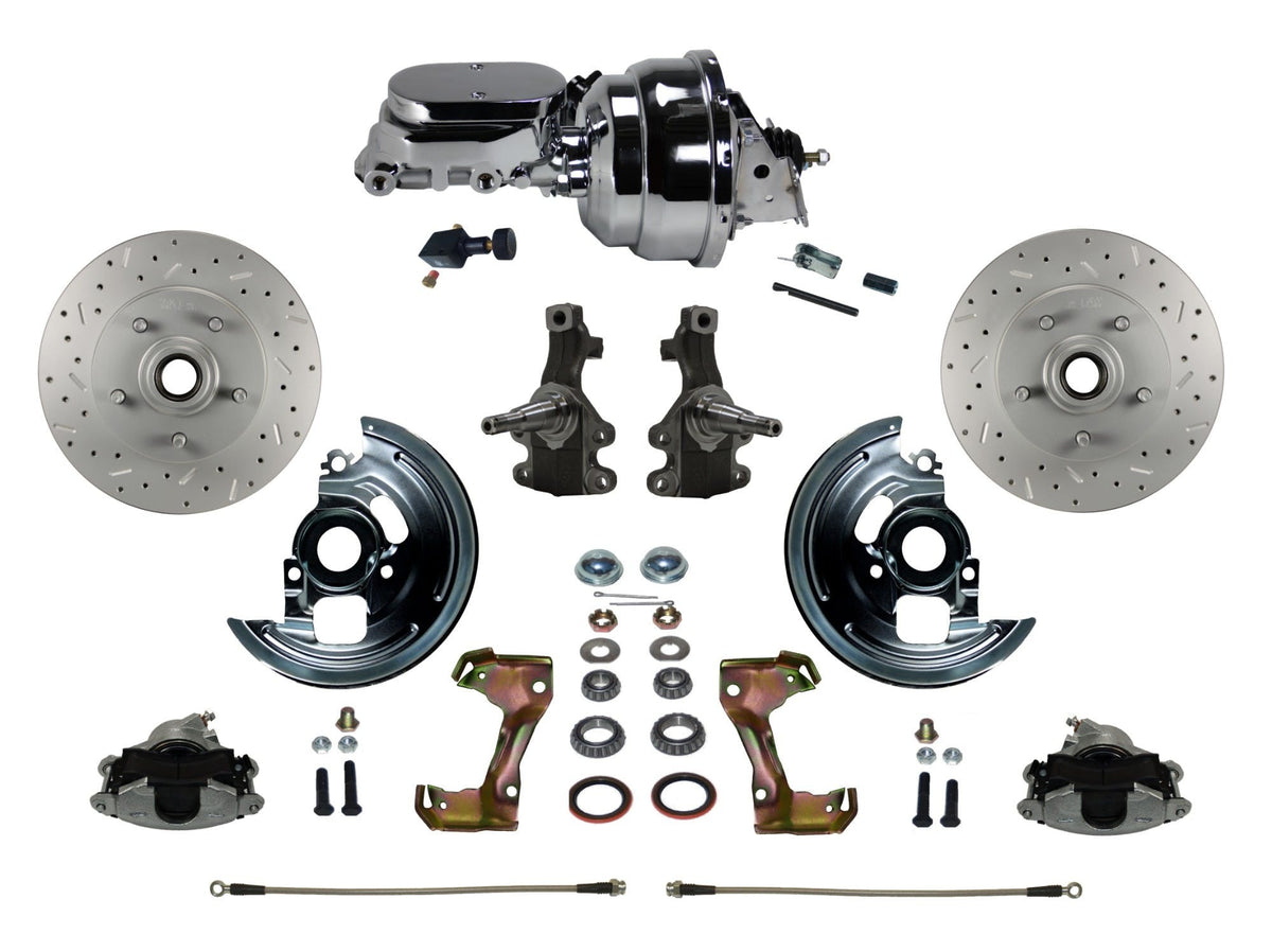 LEED Brakes FC1003-N605X Power Front Disc Kit - 8 in - Adj Valve - MaxGrip XDS - Chrome