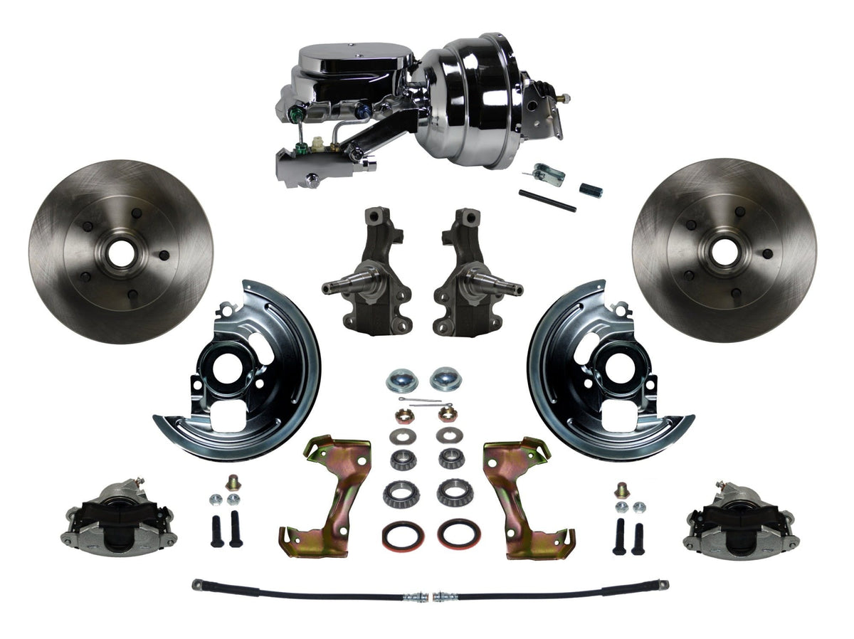 LEED Brakes FC1003-N6B2 Power Front Disc Kit - 8 in - Disc Drum - Chrome