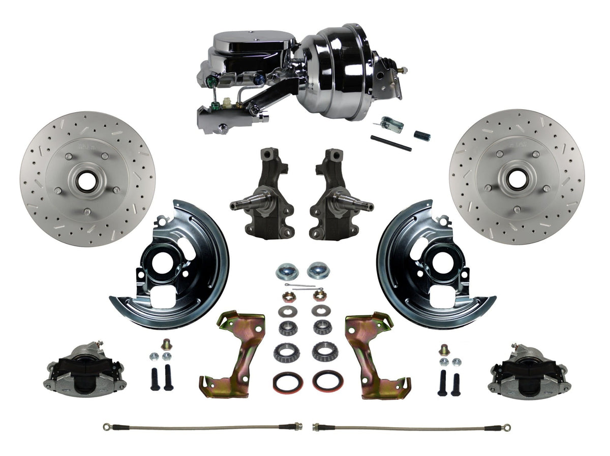 LEED Brakes FC1003-N6B4X Power Front Disc Kit - 8 in - Disc Disc - MaxGrip XDS - Chrome