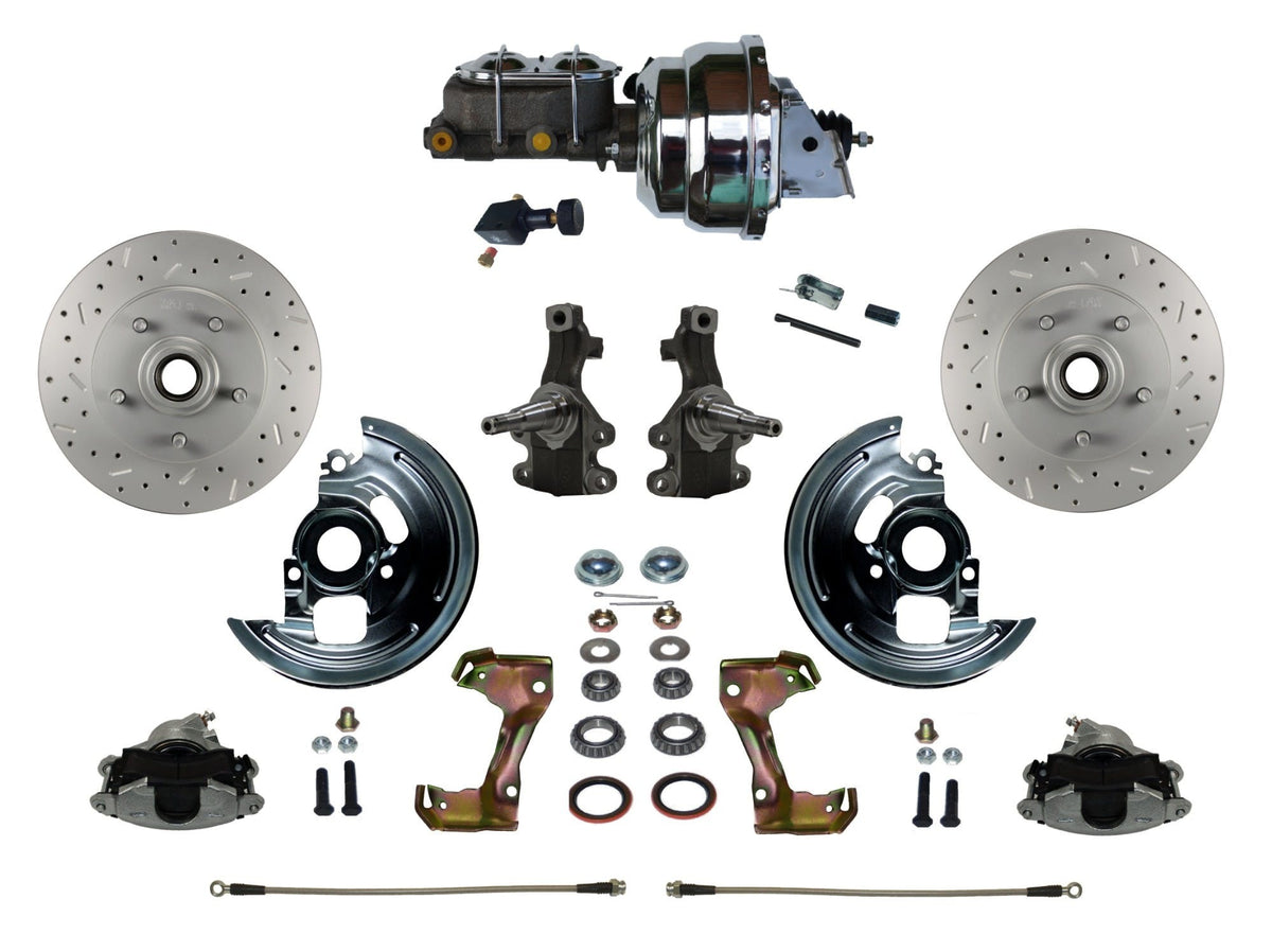 LEED Brakes FC1003-NB05X Power Front Disc Kit - 8 in - Adj Valve - MaxGrip XDS - Chrome