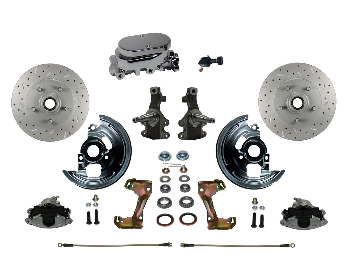 LEED Brakes FC1007-E05X Manual Front Disc Conversion Kit - Adj Valve - MaxGrip - Chrome