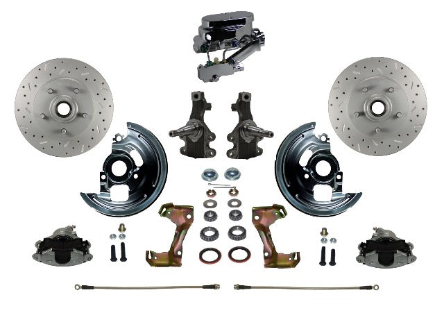 LEED Brakes FC1007-FA3X Manual Front Disc Conversion Kit - Disc Drum - MaxGrip - Chrome