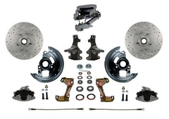 LEED Brakes FC1007-FA3X Manual Front Disc Conversion Kit - Disc Drum - MaxGrip - Chrome