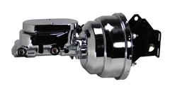 LEED Brakes G9F 8 inch Dual Power Booster Kit with 1 inch Bore Master - Chrome