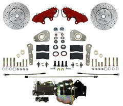 LEED Brakes RFC0025-8307X Ford Full Size Power Disc Conversion Kit with MaxGrip XDS - Red Powder Coat