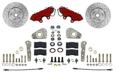 LEED Brakes RFC0025SMX Ford Full Size Manual Disc Conversion Kit, MaxGrip XDS, Spindle Mount-Red Powder