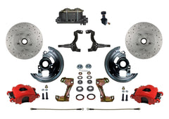 LEED Brakes RFC1002-305X Front Disc Brake Kit - Manual Brakes - Red - MaxGrip