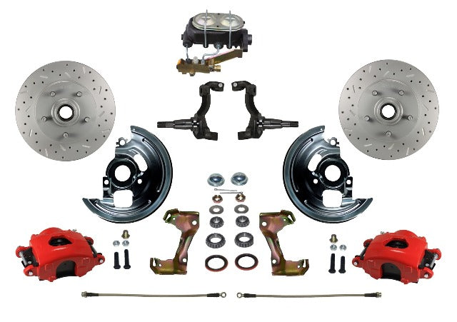 LEED Brakes RFC1002-3A3X Front Disc Brake Kit - Manual Brakes - Red - MaxGrip - Disc/Drisc